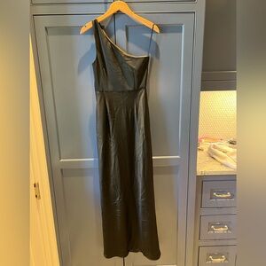 BHLDN Sleek Black One-Shoulder Dress